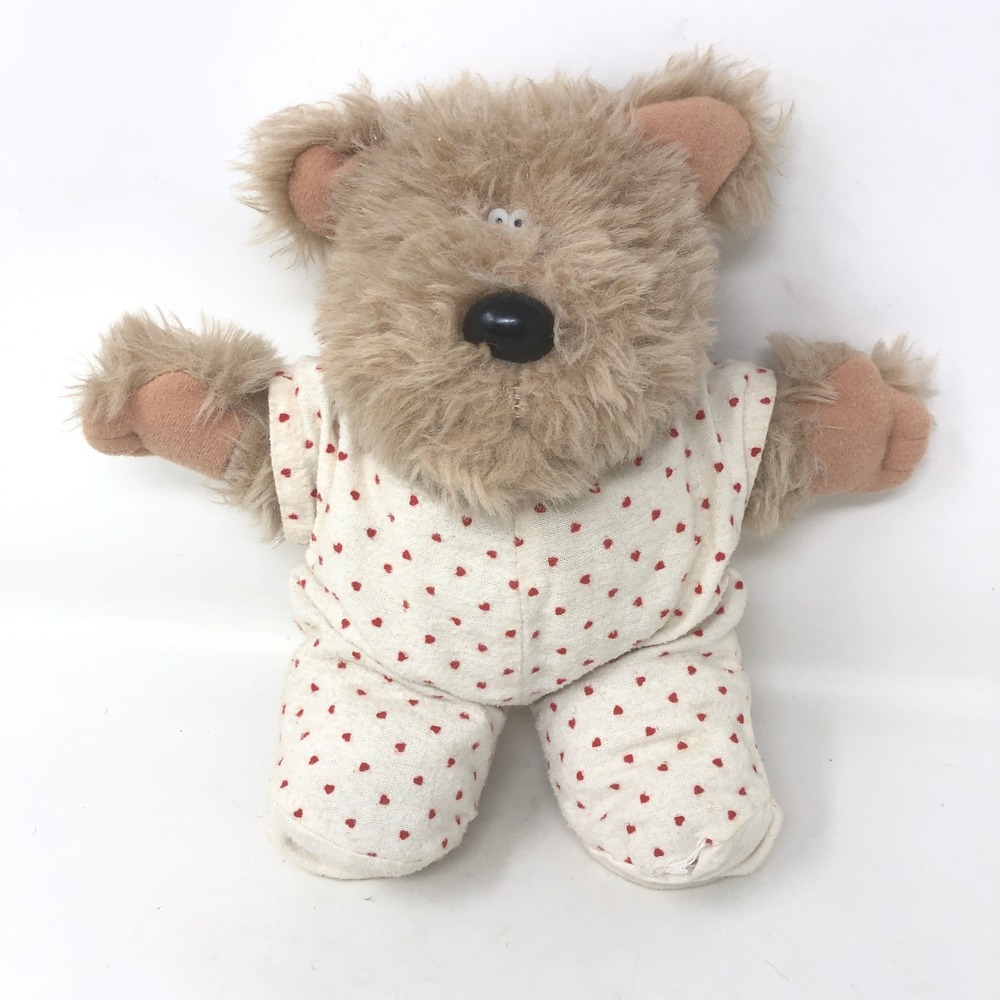 Heartline Snuggables Plush Teddy Bear Removable Heart Pajamas VTG Graphics Int'l